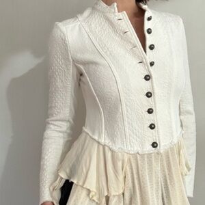Free People White Cream Jacket